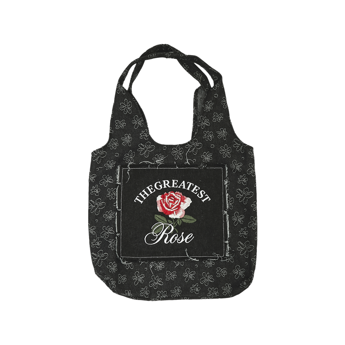 더그레이티스트 지티 로즈 데님 토트백 블랙(The Greatest GT Rose Denim Totebag Black)