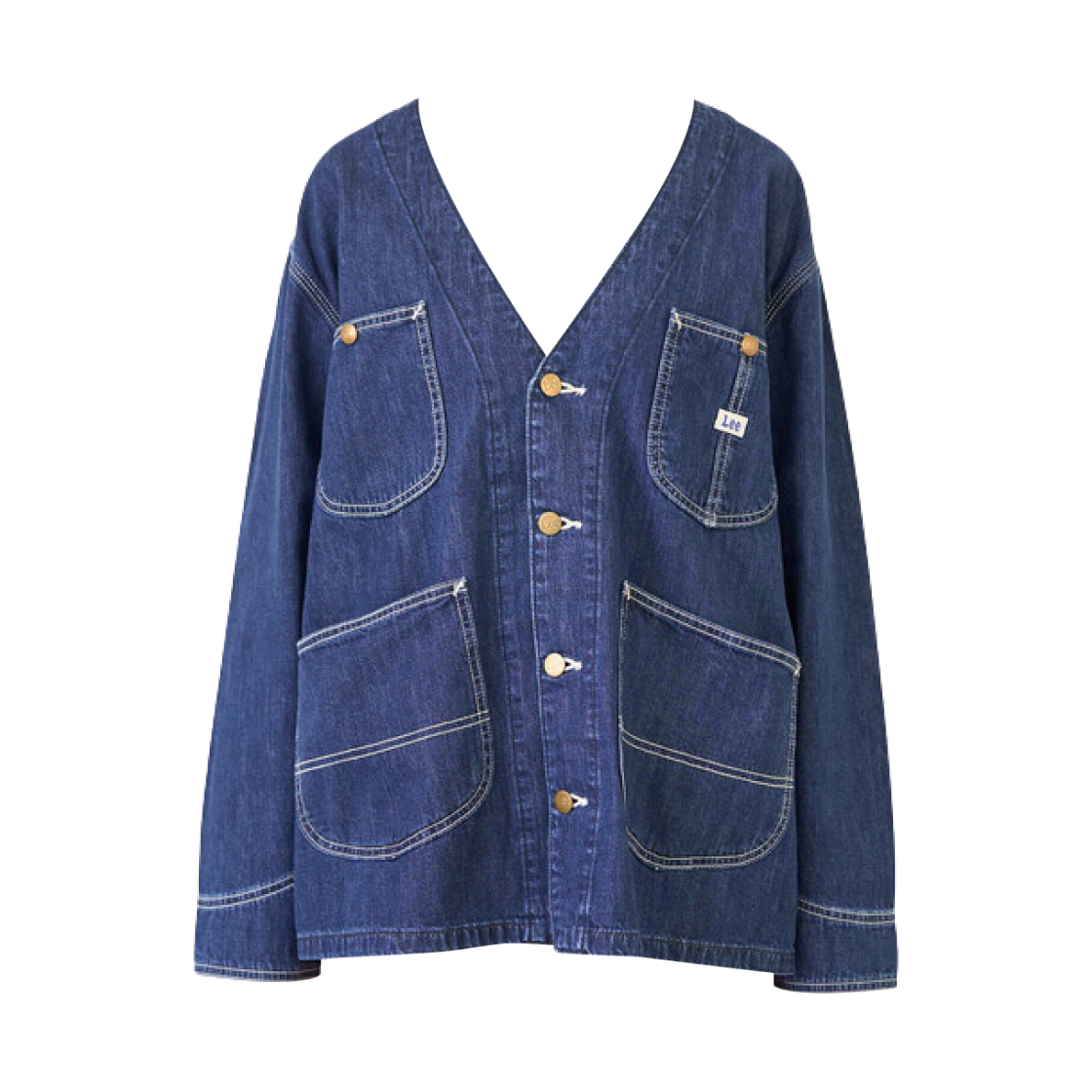 프릭스 스토어 x 리 칼라리스 자켓 블루(Freak's Store x Lee Collarless Jacket Blue)