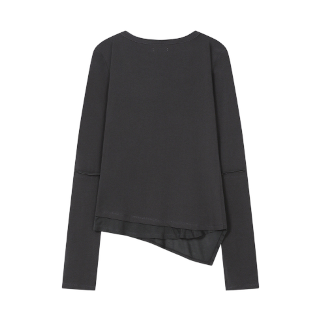(W) 미세키서울 슬래쉬 버튼 레이어드 롱슬리브 차콜((W) Miseki Seoul Slash Button Layered Long Sleeve Charcoal) - 2