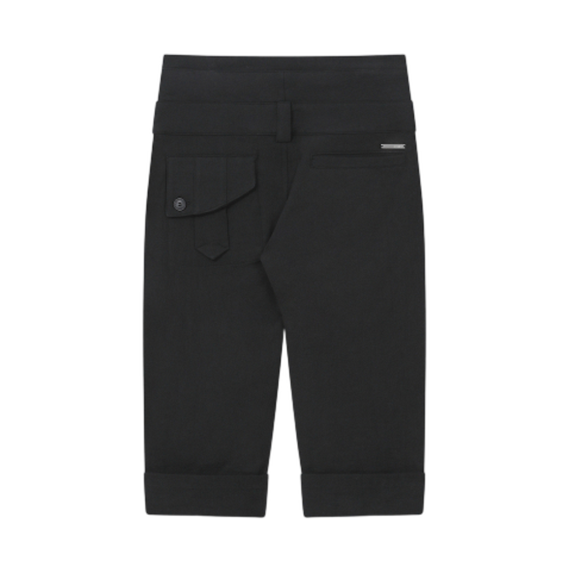 (W) 미세키서울 롤드 버튼 카프리 팬츠 블랙((W) Miseki Seoul Rolled Button Capri Pants Black) - 2