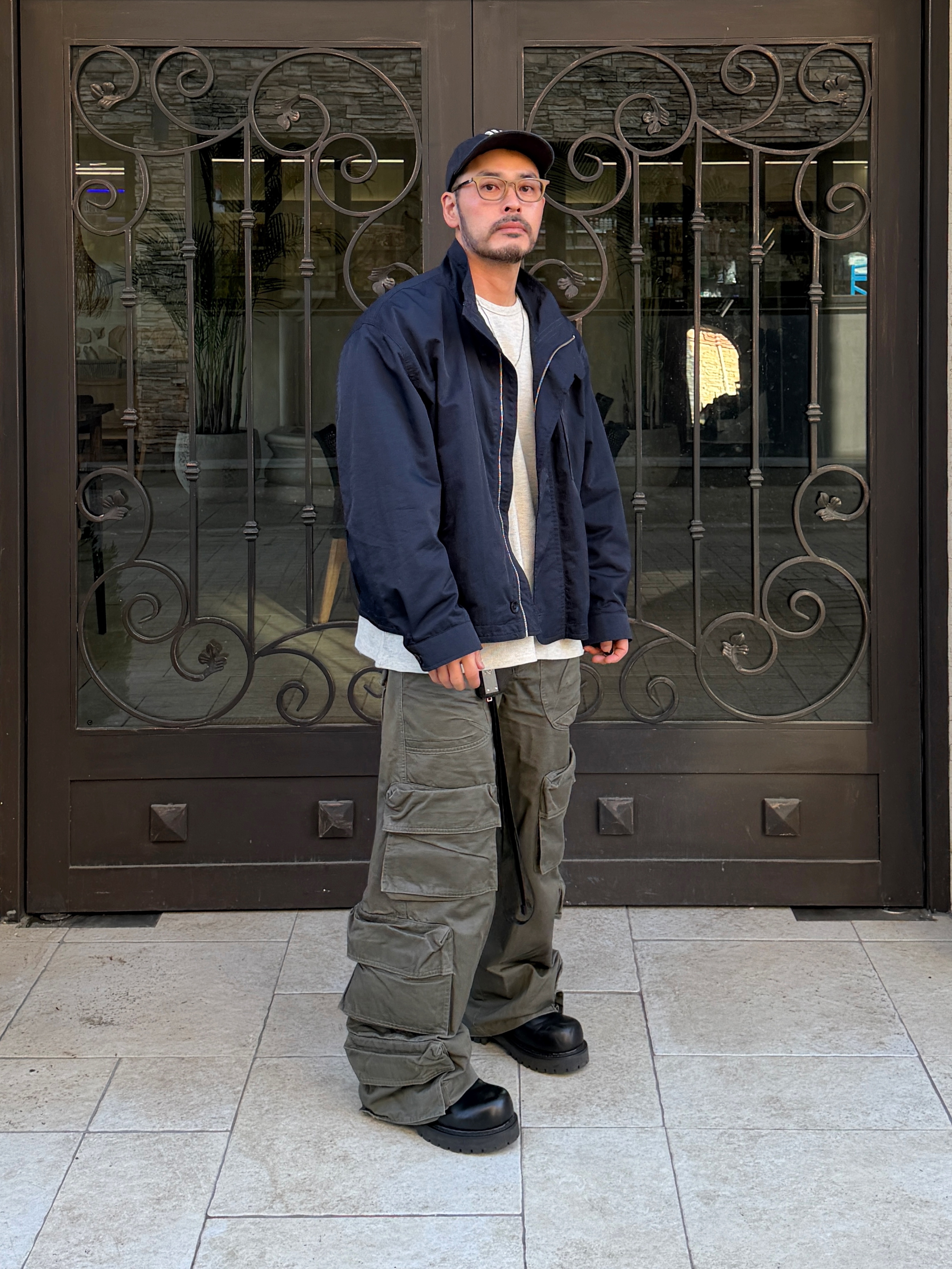 [더블적립]Farfromwhat Far Patch Logo Cap Brown 착용 스타일 - 2