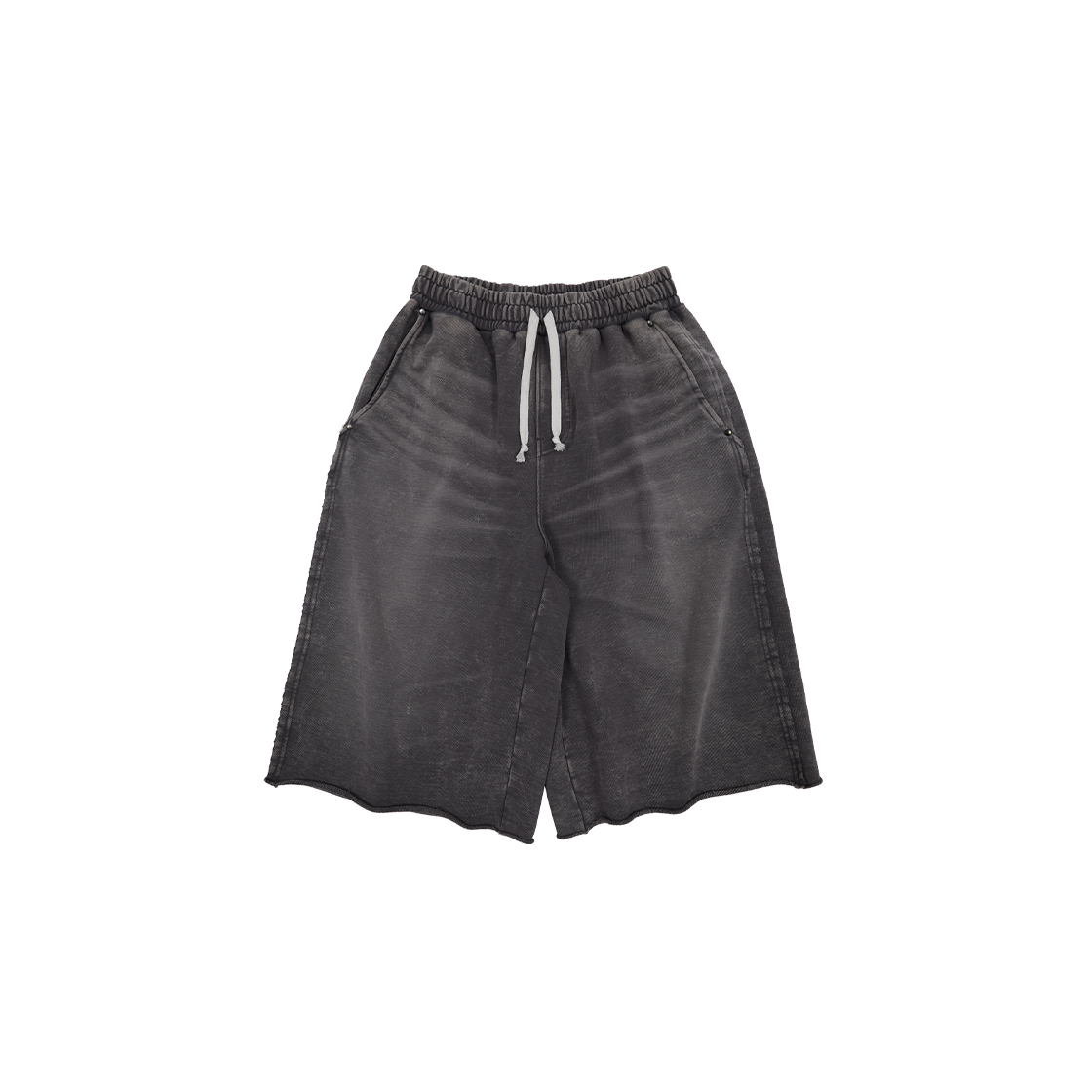 메아 워시드 버뮤다 스웻쇼츠 차콜 블루(Mea Washed Bermuda Sweat Shorts Charcoal Blue)