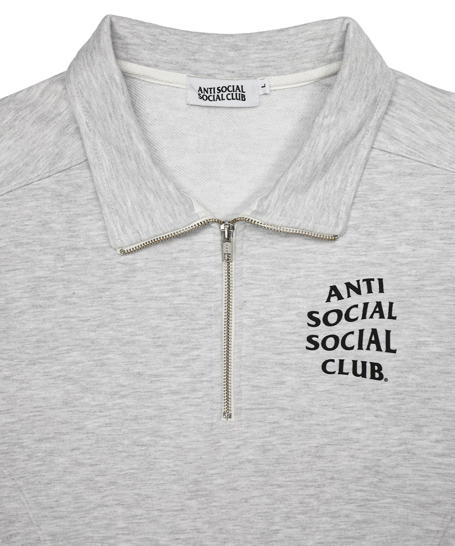 안티 소셜 소셜 클럽 오지 로고 하프 집 - 헤더 그레이(Anti Social Social Club OG Logo Half-Zip Heather Grey) - 3