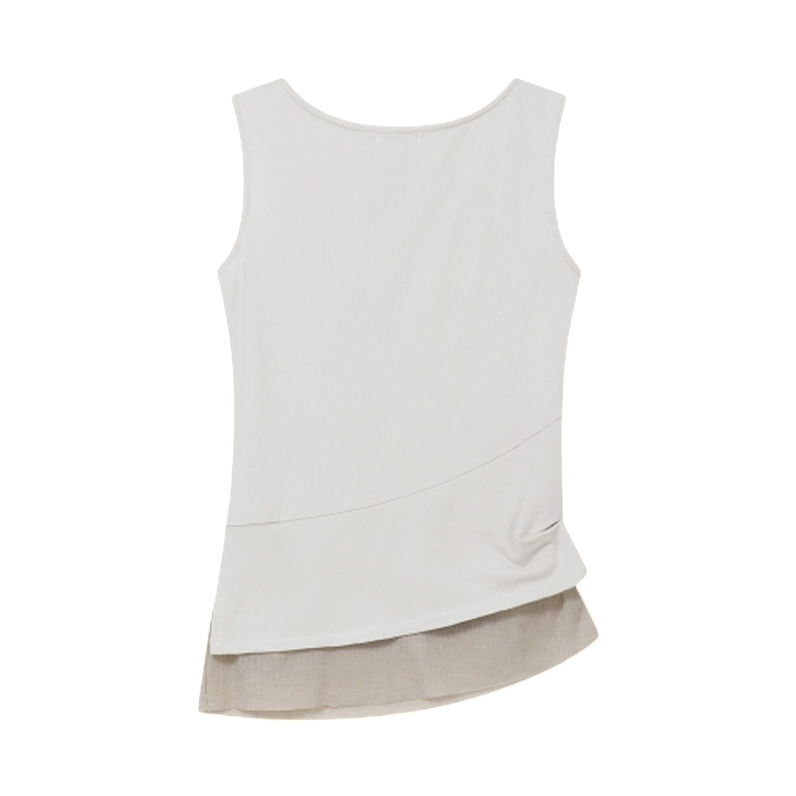 (W) 미세키서울 언밸런스드 시어 레이어드 슬리브리스 그레이((W) Miseki Seoul Unbalanced Sheer Layered Sleeveless Grey) - 2