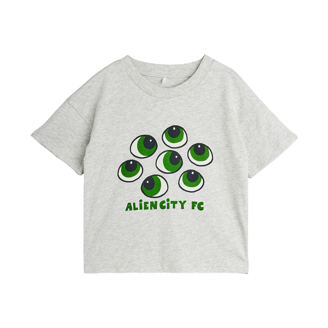 (키즈) 미니 로디니 에일리언 시티 FC 티셔츠 그레이((Kids) Mini Rodini Alien City FC T-Shirt Grey)