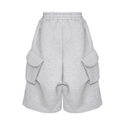 MJD Wide Cargo Bermuda Pants Melange Grey