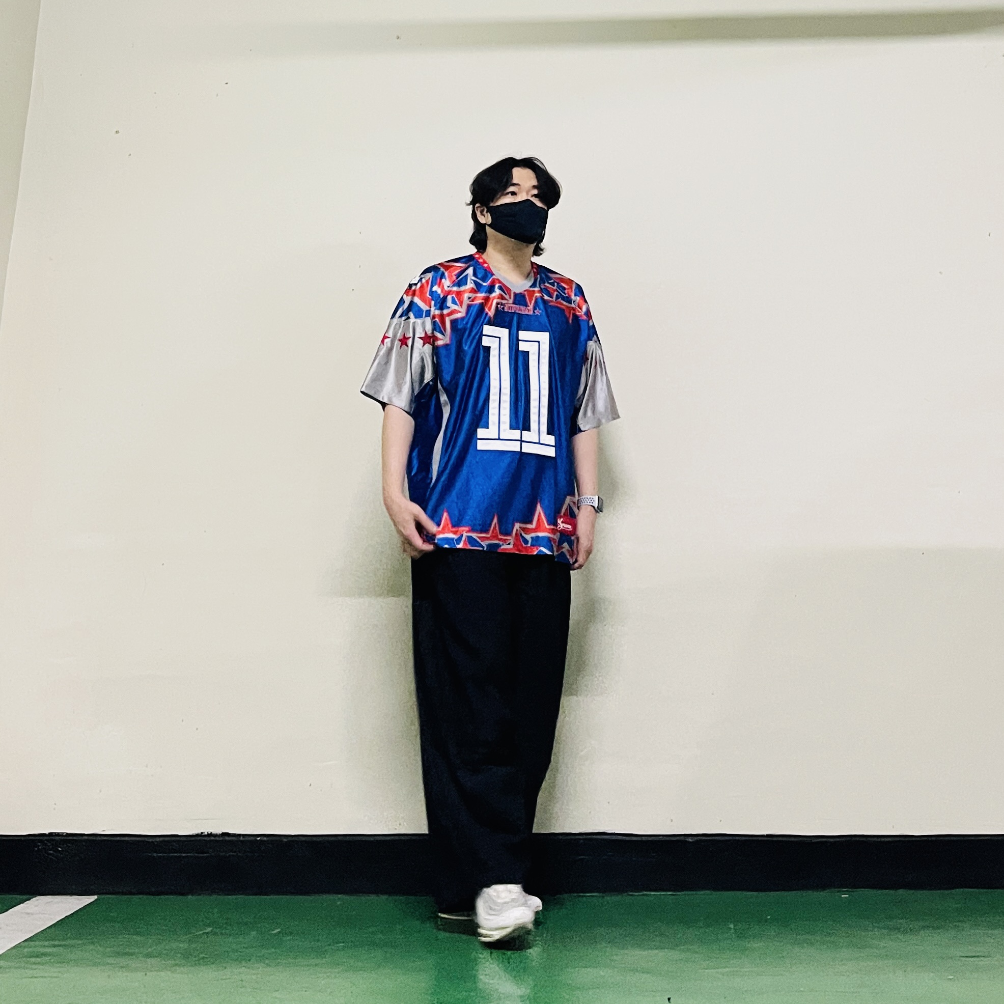 Needles H.D. Pants 6 Oz Denim Black, Supreme Stars Football Jersey Royal - 25SS 착용 스타일 - 3