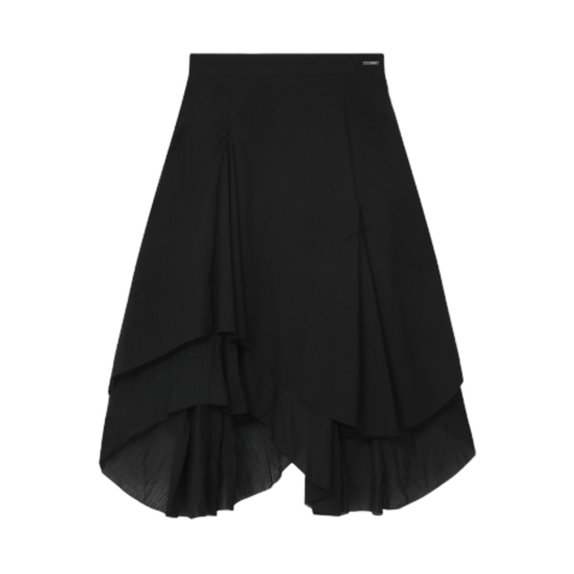 (W) 미세키서울 언밸런스드 레이어드 스커트 블랙((W) Miseki Seoul Unbalanced Layered Skirt Black) - 2