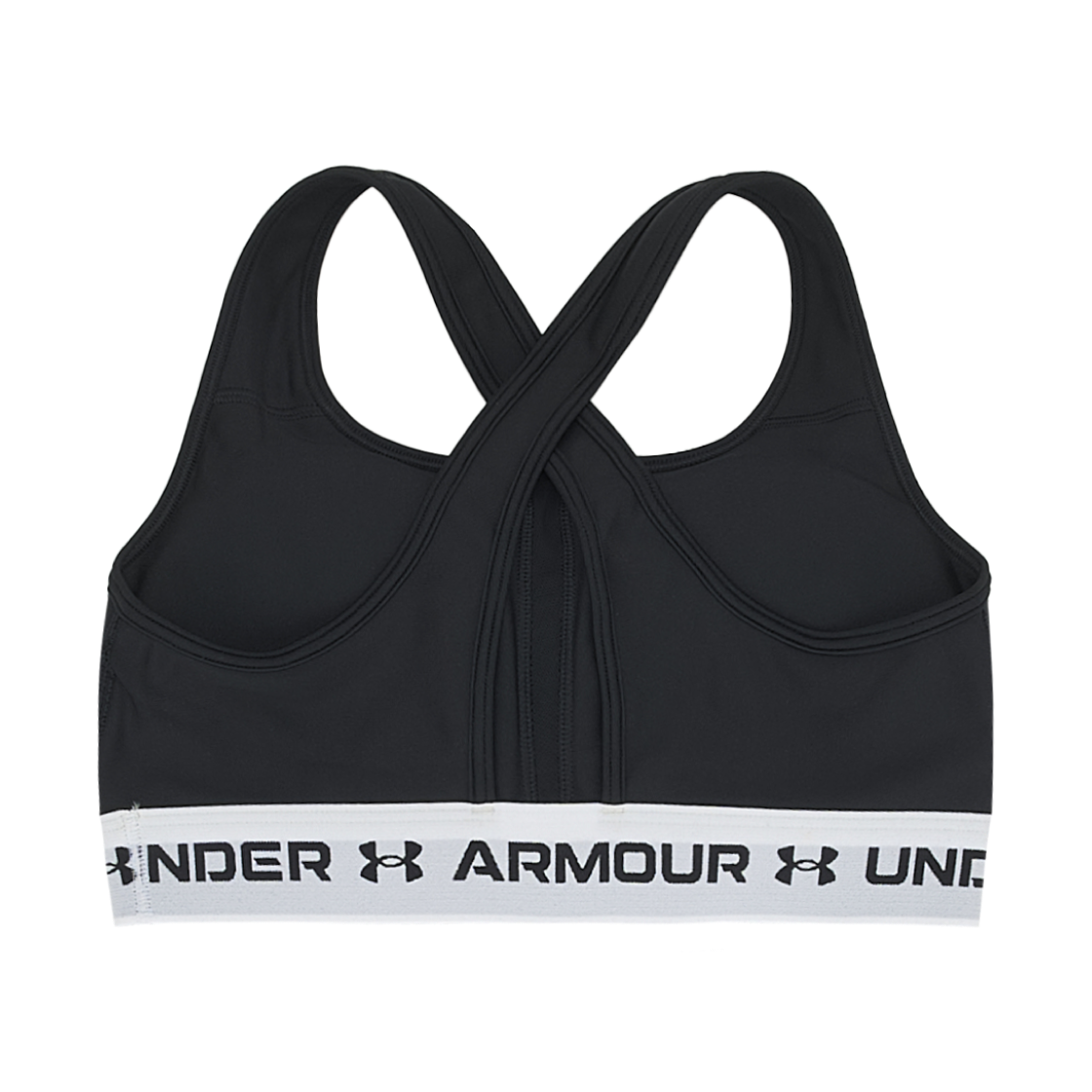 (W) 언더아머 미드 크로스백 스포츠 브라 블랙((W) Under Armour Mid Crossback Sports Bra Black) - 2