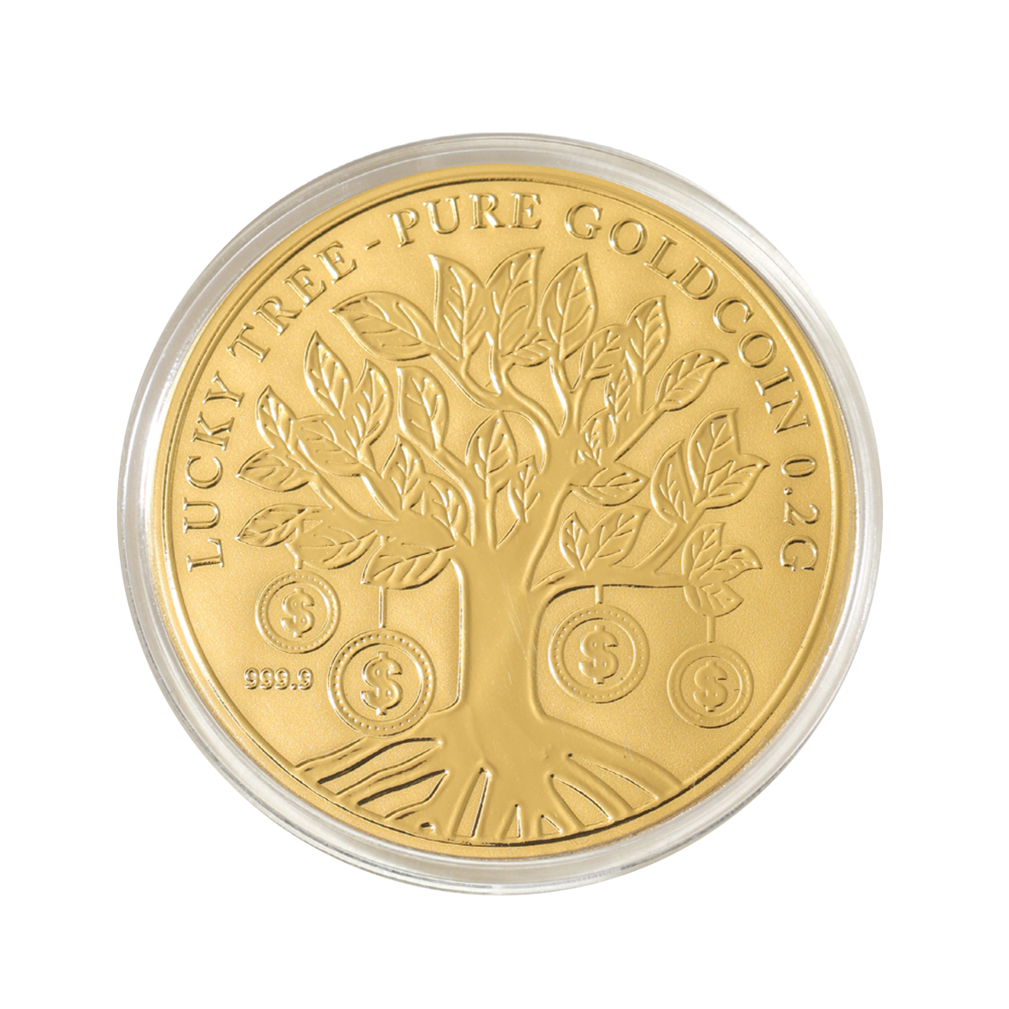 국제표준금거래소 행운나무 순금 코인 골드바 0.2g(International Standard Gold -Solid Gold Coin Gold Bar 0.2g)