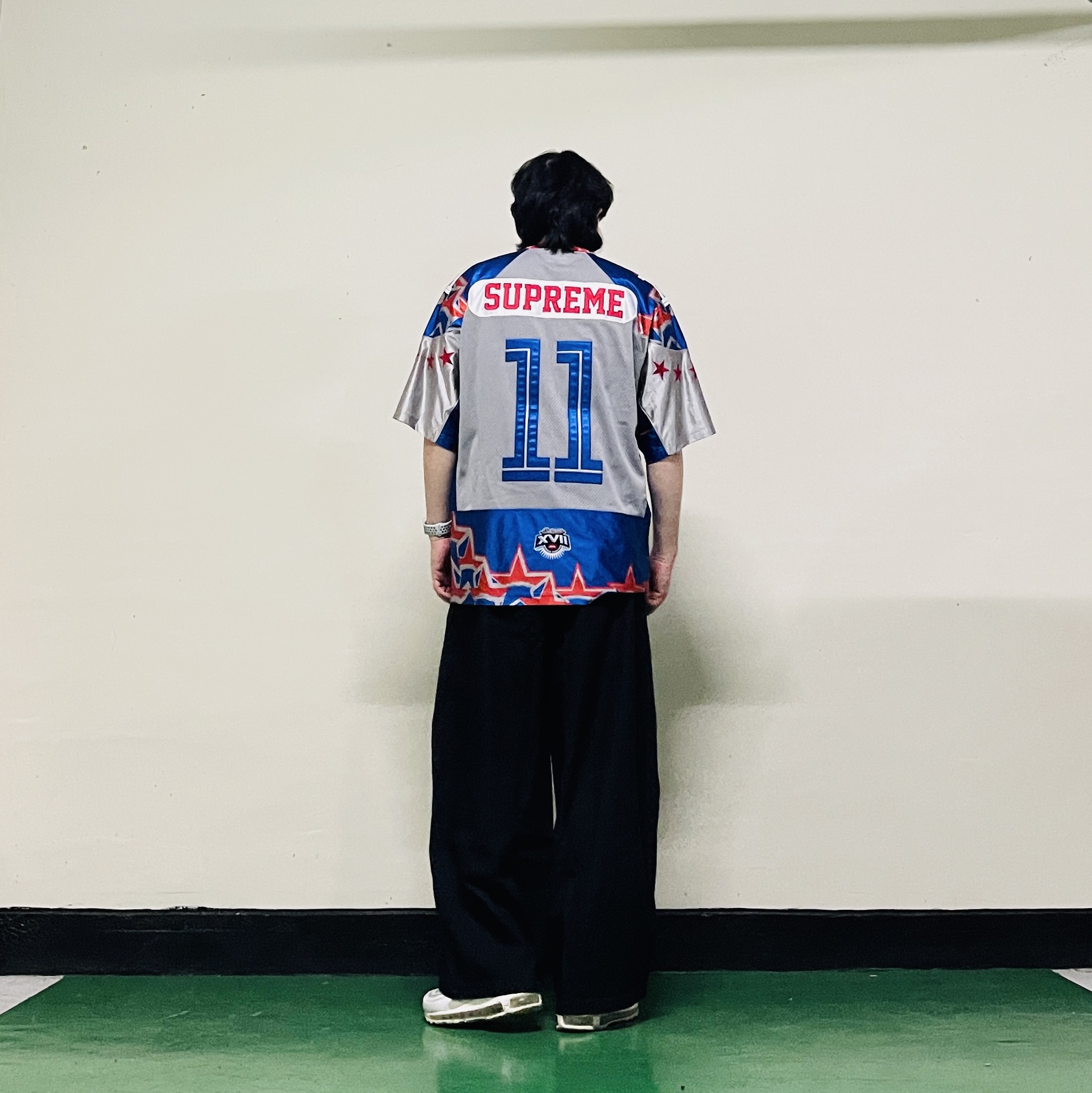 Needles H.D. Pants 6 Oz Denim Black, Supreme Stars Football Jersey Royal - 25SS 착용 스타일 - 2