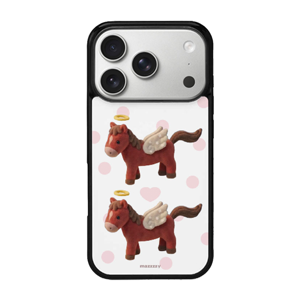 P0000BSO MAZZZZY love pony glass case (white)