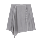 (W) Miseki Seoul Button Layered Wrap Skirt Grey