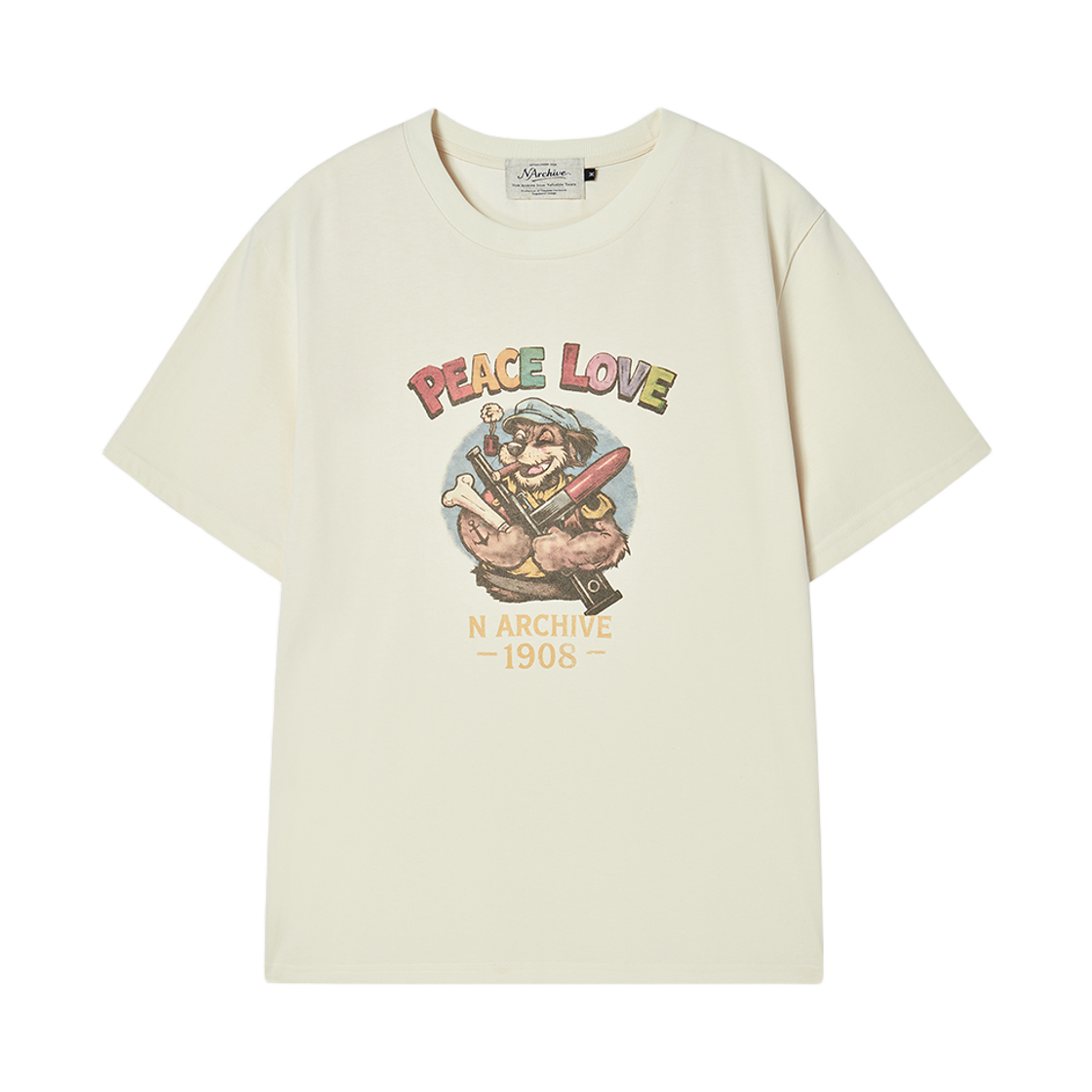 엔 아카이브 유틸리티 빈티지 워시드 반팔 티셔츠 아이보리(N ARCHIVE Utility Vintage Washed T-Shirt Ivory)