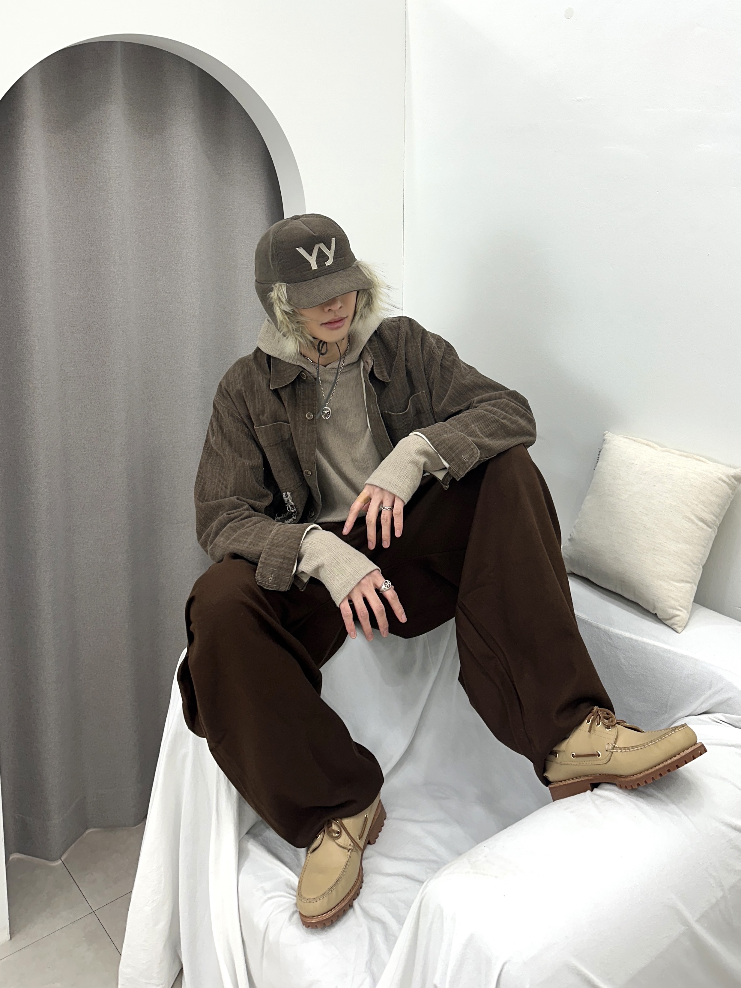 Open Yy Faux Fur Corduroy Earflap Cap Khaki, Timberland Classic 3-Eye Boat Shoes Brown - Wide 착용 스타일 - 1
