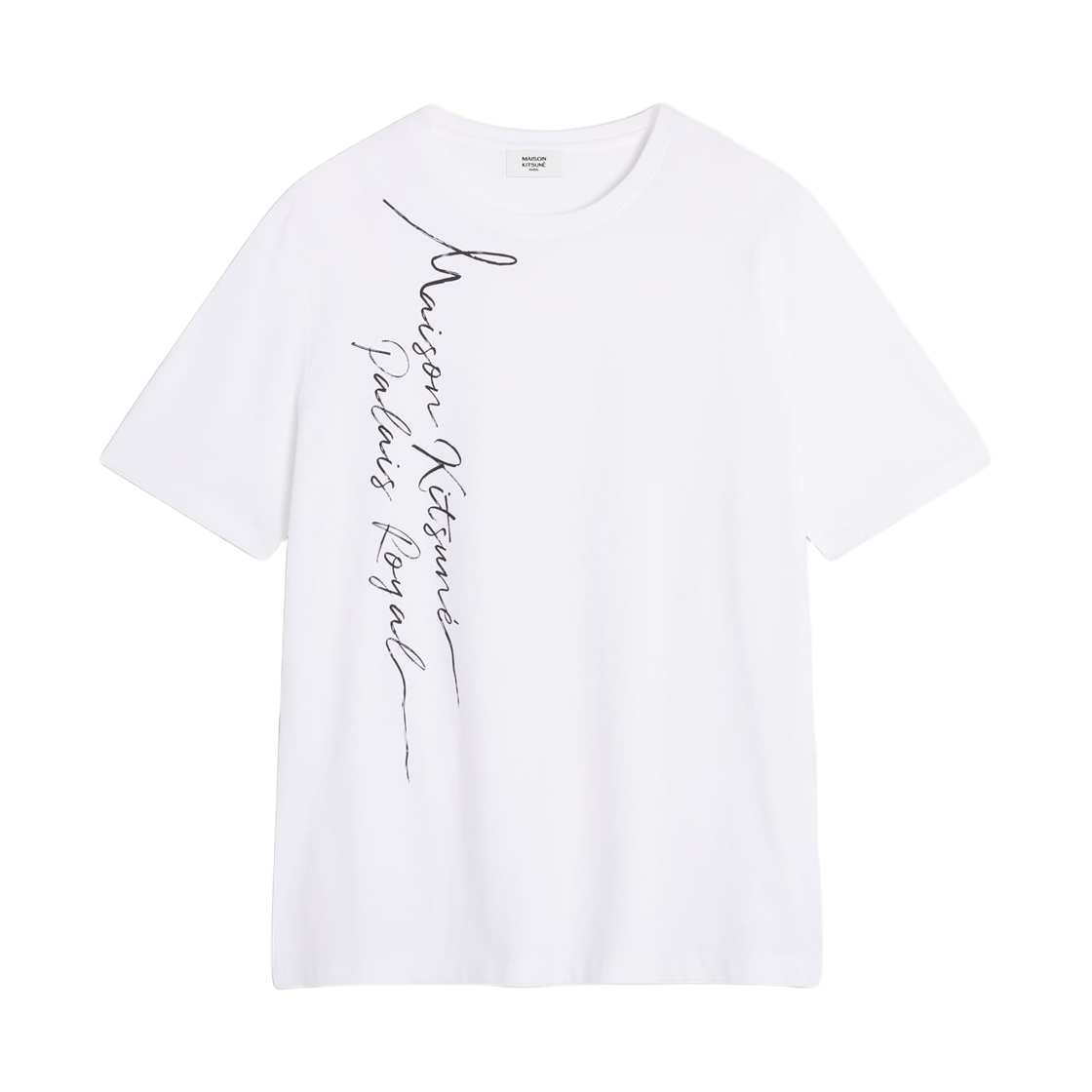 QM00113KJ7036-P100 Maison Kitsune Poetic Script Light Regular T-Shirt White