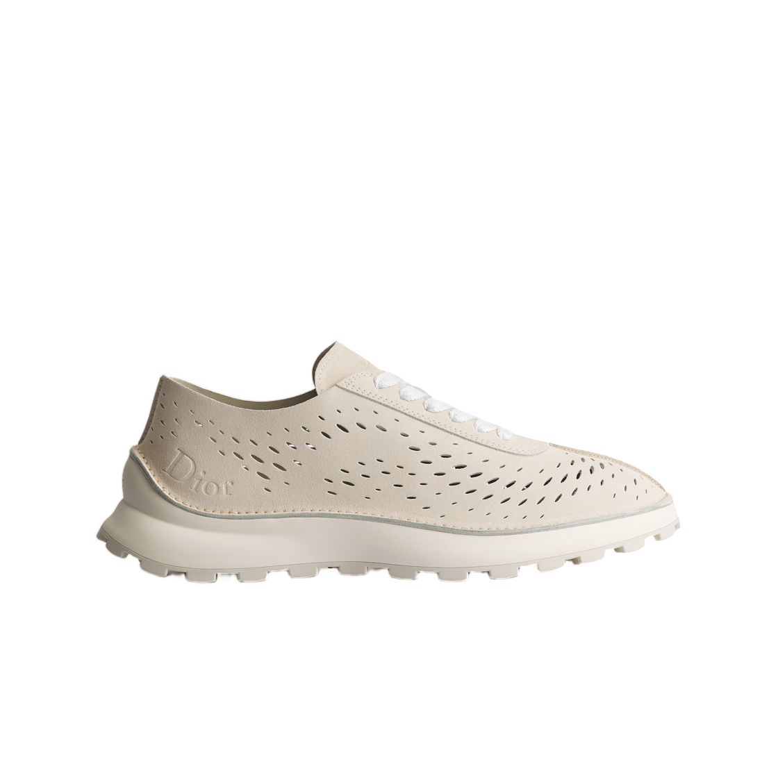 3SN365ADJ-H810 Dior Squash Sneaker Suede Calfskin Cream