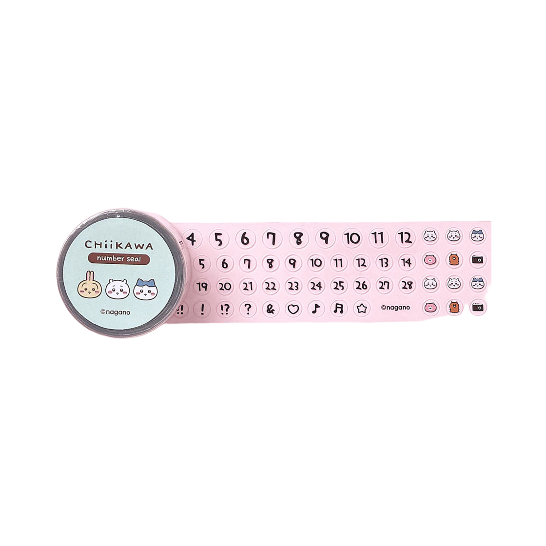 대원미디어 먼작귀 캐릭터 다꾸 롤 미니 숫자 알파벳 스티커 2종(Daewonmedia Chiikawa Mini Roll Deco Sticker 2 Type)