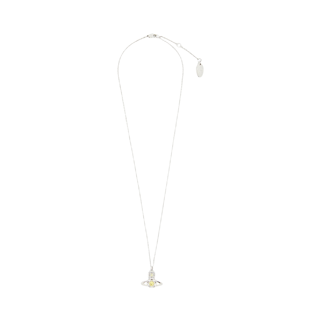 630203GS-02P582 Vivienne Westwood Lee Orb Pendant Necklace Platinum Yellow CZ