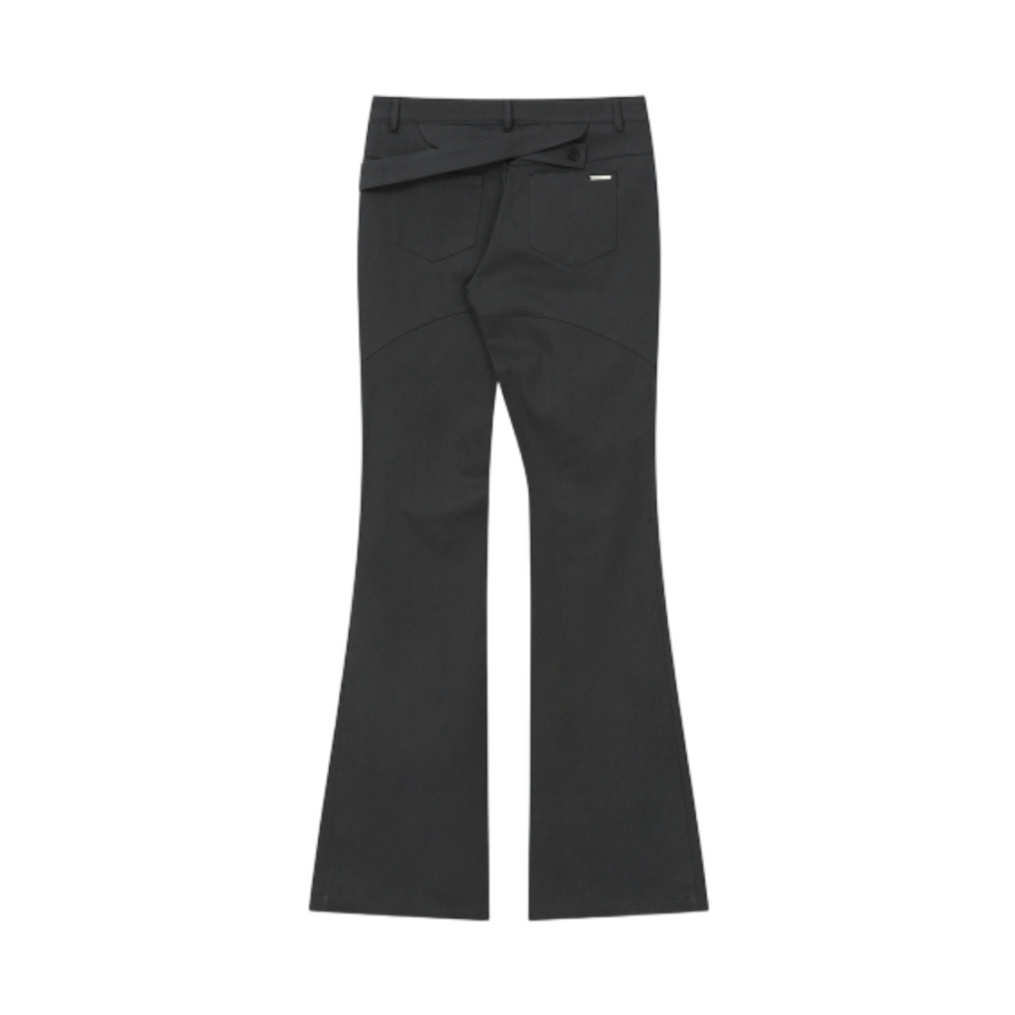 (W) 미세키서울 다이애그널 스트랩 부츠컷 팬츠 차콜((W) Miseki Seoul Diagonal Strap Bootcut Pants Charcoal) - 2