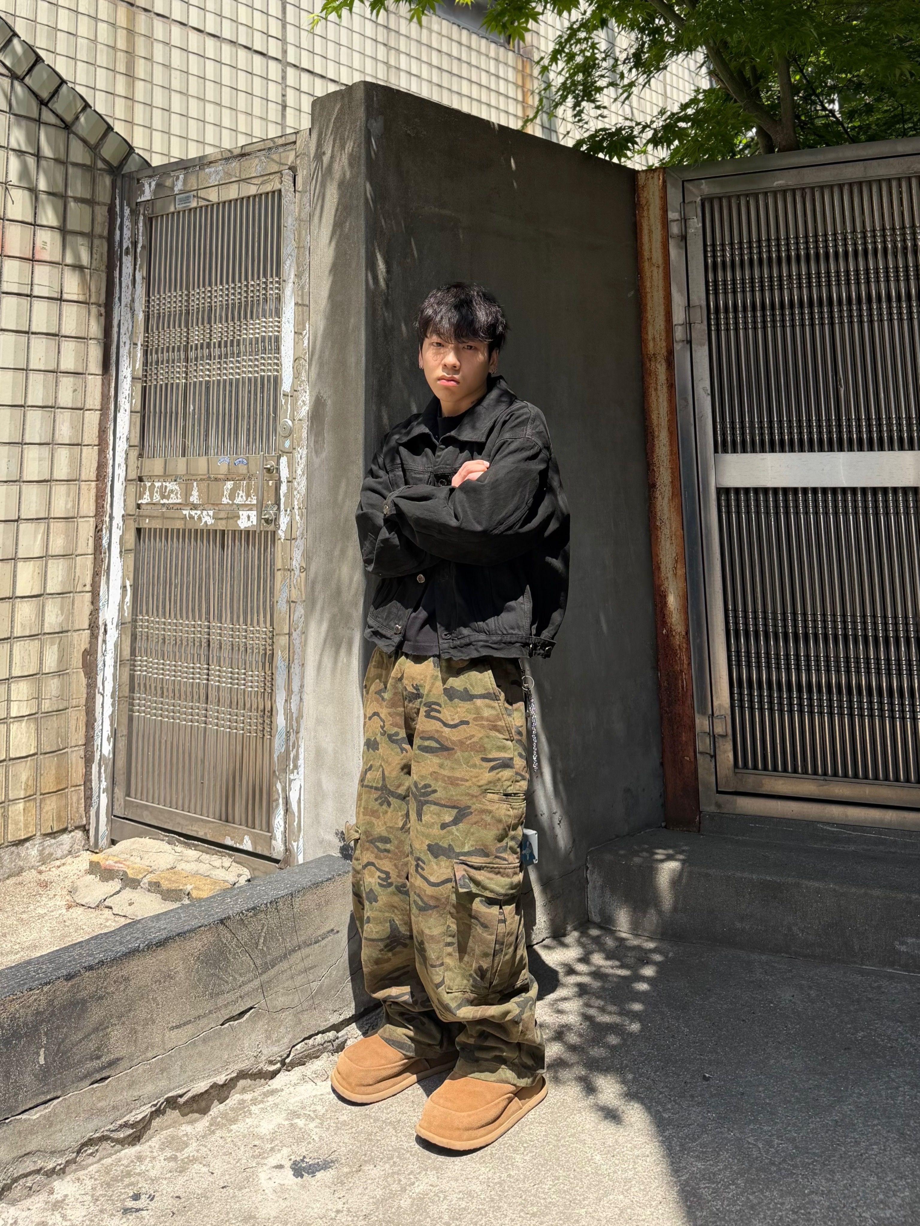 NONPARKING X kinchi N Road Boots Brown 착용 스타일 - 3