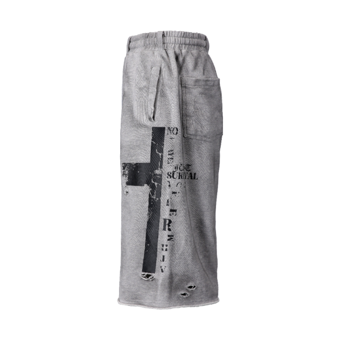 톤얼타이드 메시아 크로스 스웻 버뮤다 팬츠 그레이(tornortied Messiah Cross Sweat Bermuda Gray) - 2