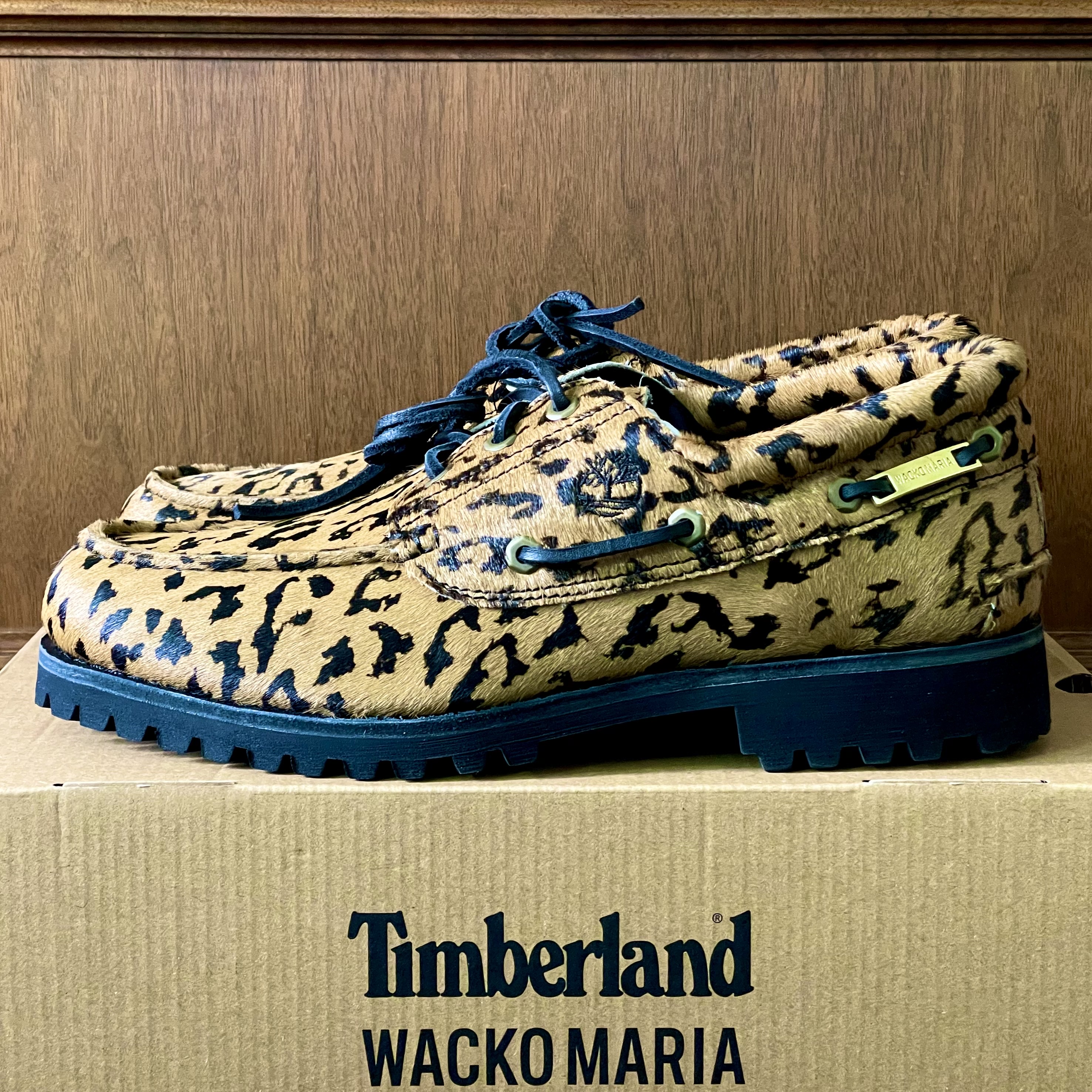 Timberland x Wacko Maria 3-Eye Authentic Boat Shoes Leopard - Wide 착용 스타일 - 1