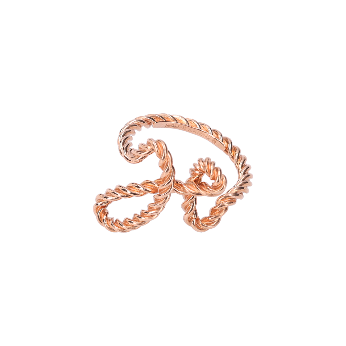 ITPD2LDLUK45 Hermes H602139S H Rope Scarf Ring in Rose Gold