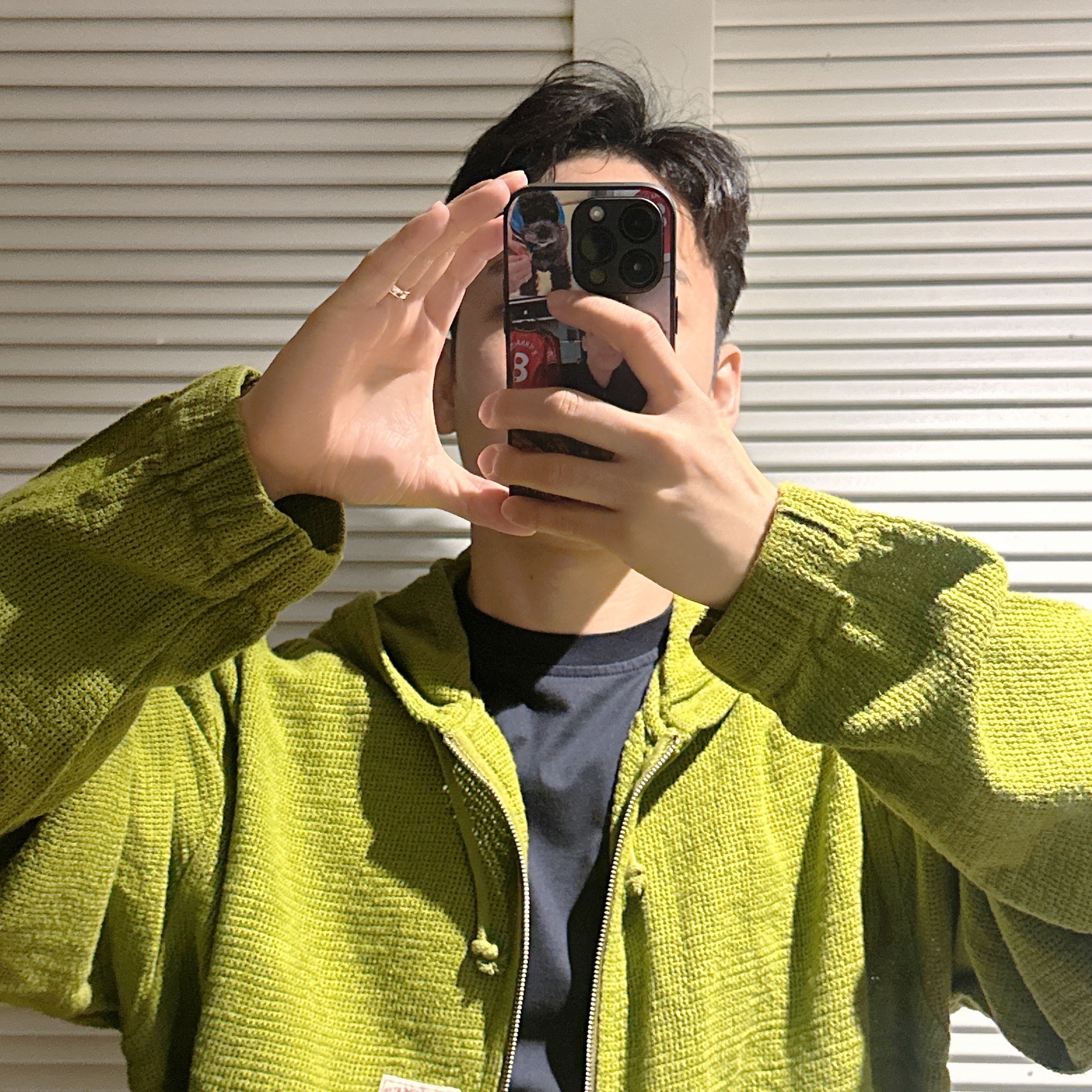 Stussy Cotton Mesh Work Jacket Green, Stussy Wave Dye Beach Shell Jacket Black 착용 스타일 - 2