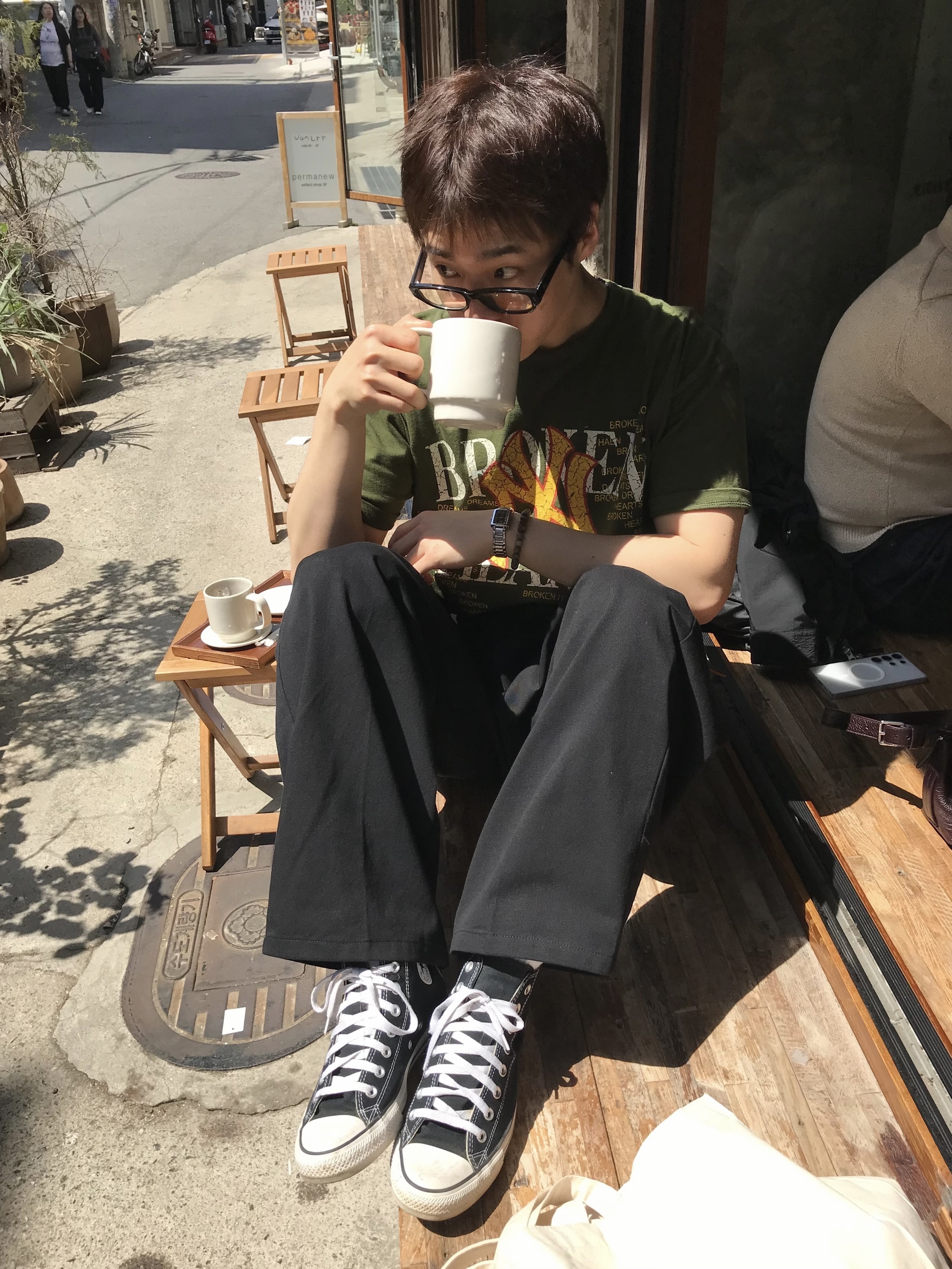 Converse Chuck 70 Hi Black 착용 스타일 - 1