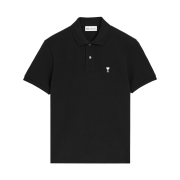 [25% 쿠폰] AMI de Coeur Cotton Short Sleeve Polo Shirt Black White Cream