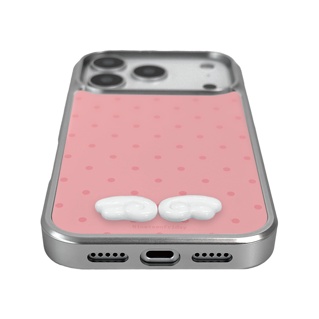 나인틴프라이데이 입체 엔젤 도트 실버 맥세이프 에폭시 케이스 - 핑크(NINETEENFRIDAY 3D Angel Dot Silver Magsafe Epoxy Case - PINK) - 4