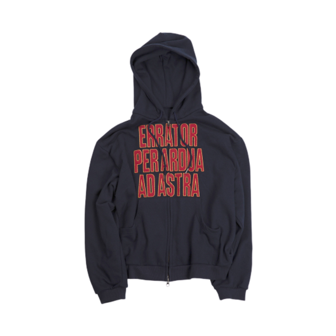 - ERTR Ad Astra Applique 2Way Hoodie Zip Up Navy