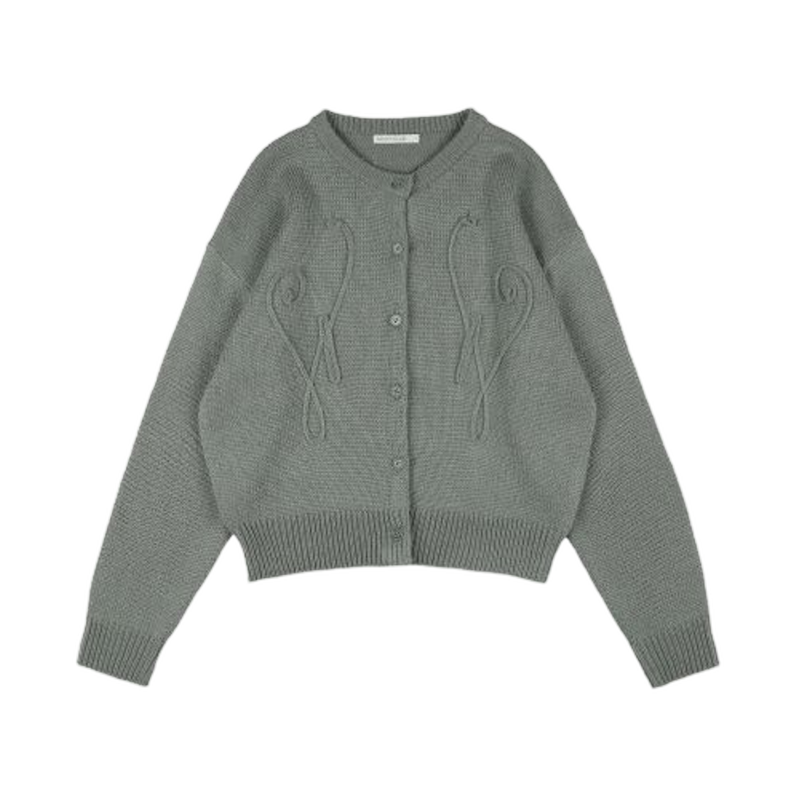 (W) 팬시 클럽 스웨일리 니트 가디건 그레이((W) Fancy Club Swally Knit Cardigan Gray) - 1