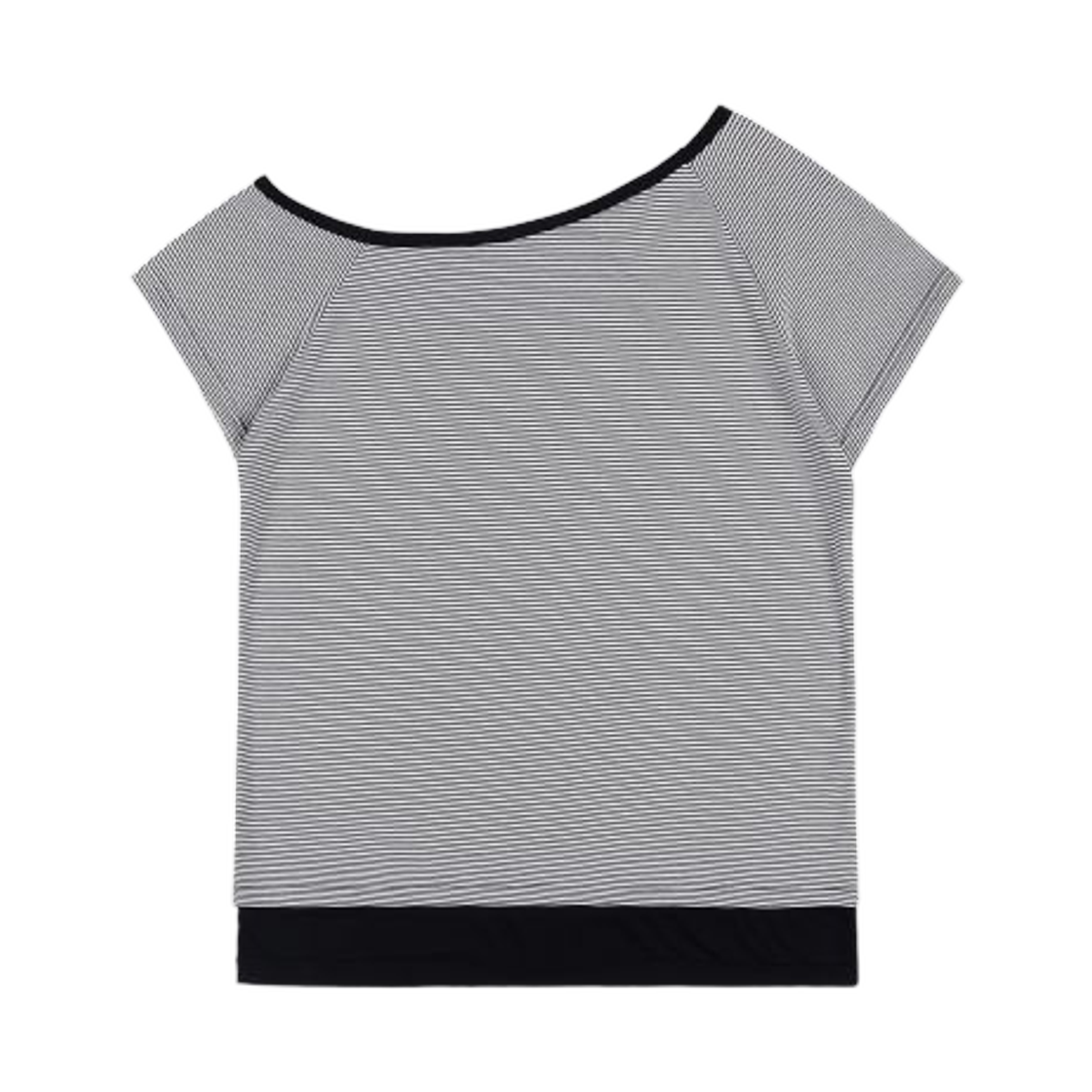 (W) 팬시 클럽 미스틱 원 숄더 티셔츠 블랙((W) Fancy Club Mystic One Shoulder T-Shirt Black) - 2