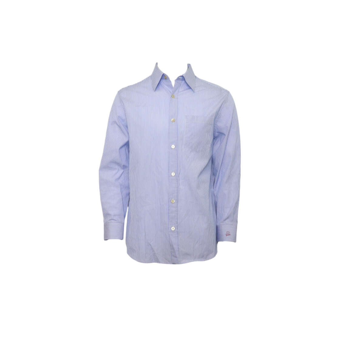 IT9KSCRTJEF2 Gucci Heart Logo Embroidered Stripe Men Shirt