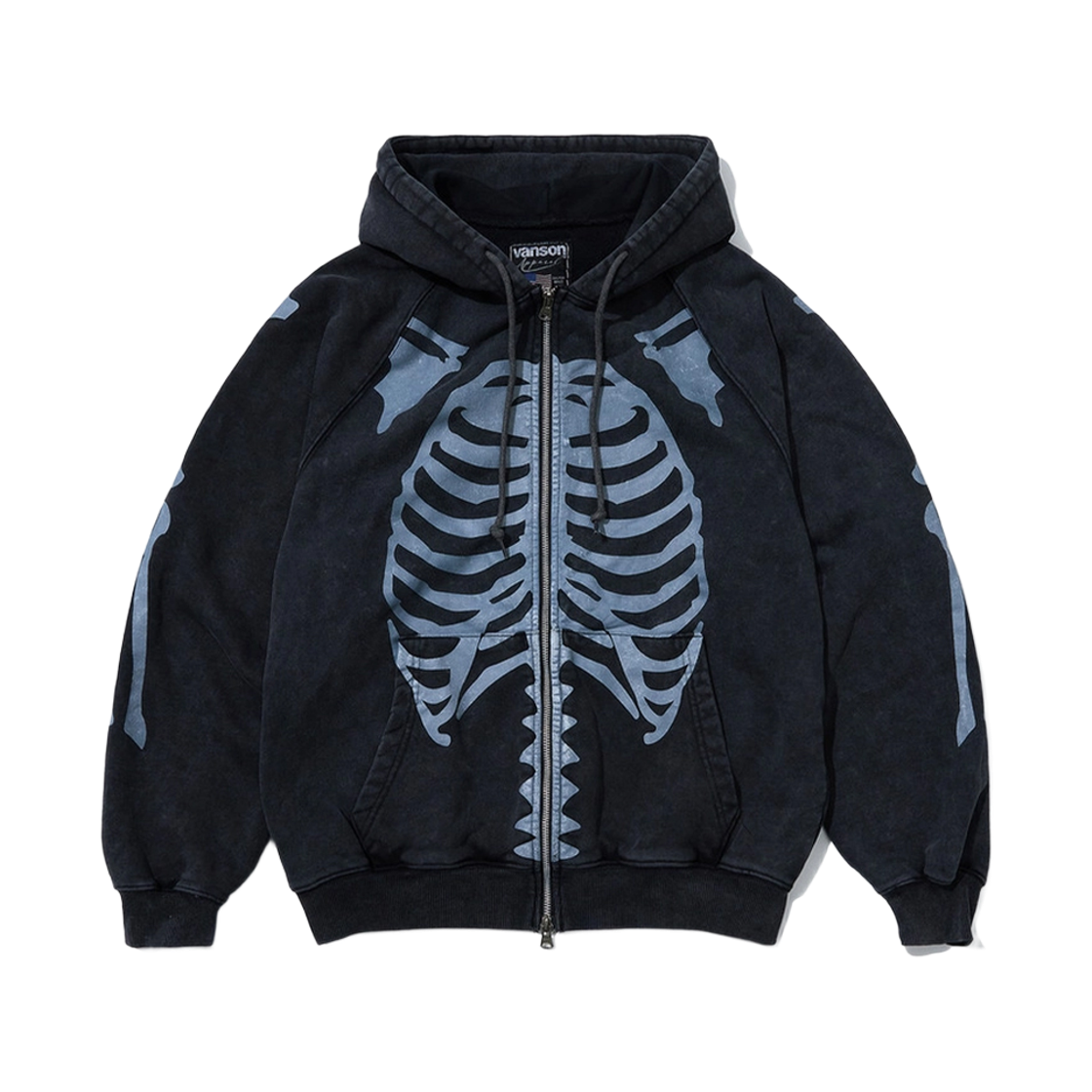 벤슨 레더 오리지날 본 스웻 집 후디 / 피그먼트(Vanson Leathers Original Bone Sweat Zip Hoodie / Pigment)