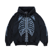 Vanson Leathers Original Bone Sweat Zip Hoodie / Pigment