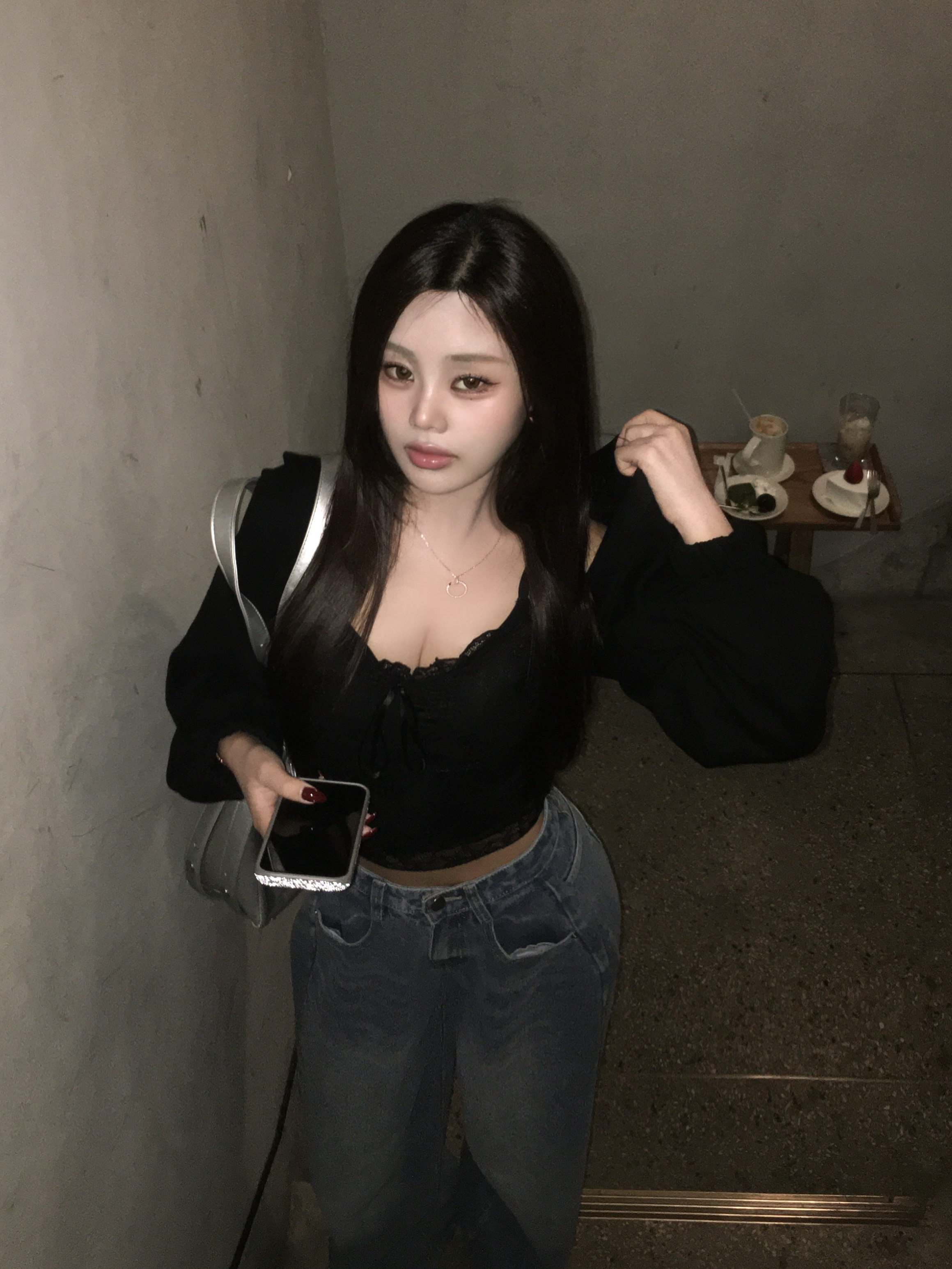 PHOS333 W Hooded Bolero 착용 스타일 - 2