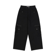 (W) Fancy Club Cross Pocket Cargo Pants Black