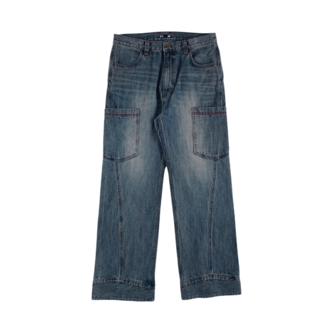 이알티알 사이드 포켓 카고 데님 팬츠 블루(ERTR Side Pocket Cargo Denim Pants Blue) - 1