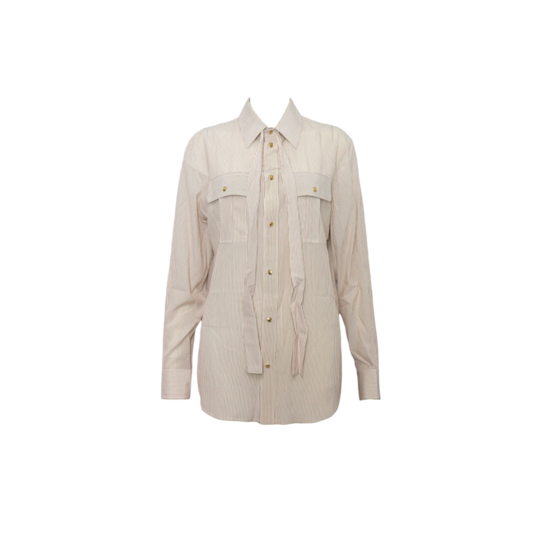 ITGCNRF8FLRS Celine Silk Stripe Bow Neck Blouse