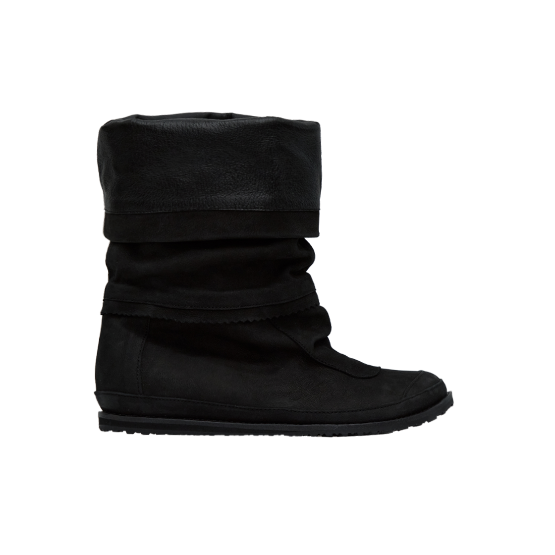 [프리오더] 폴리테루 우먼 폴딩 부츠 누벅 블랙([프리오더] Polyteru Women Folding Boots Nubuck Black)