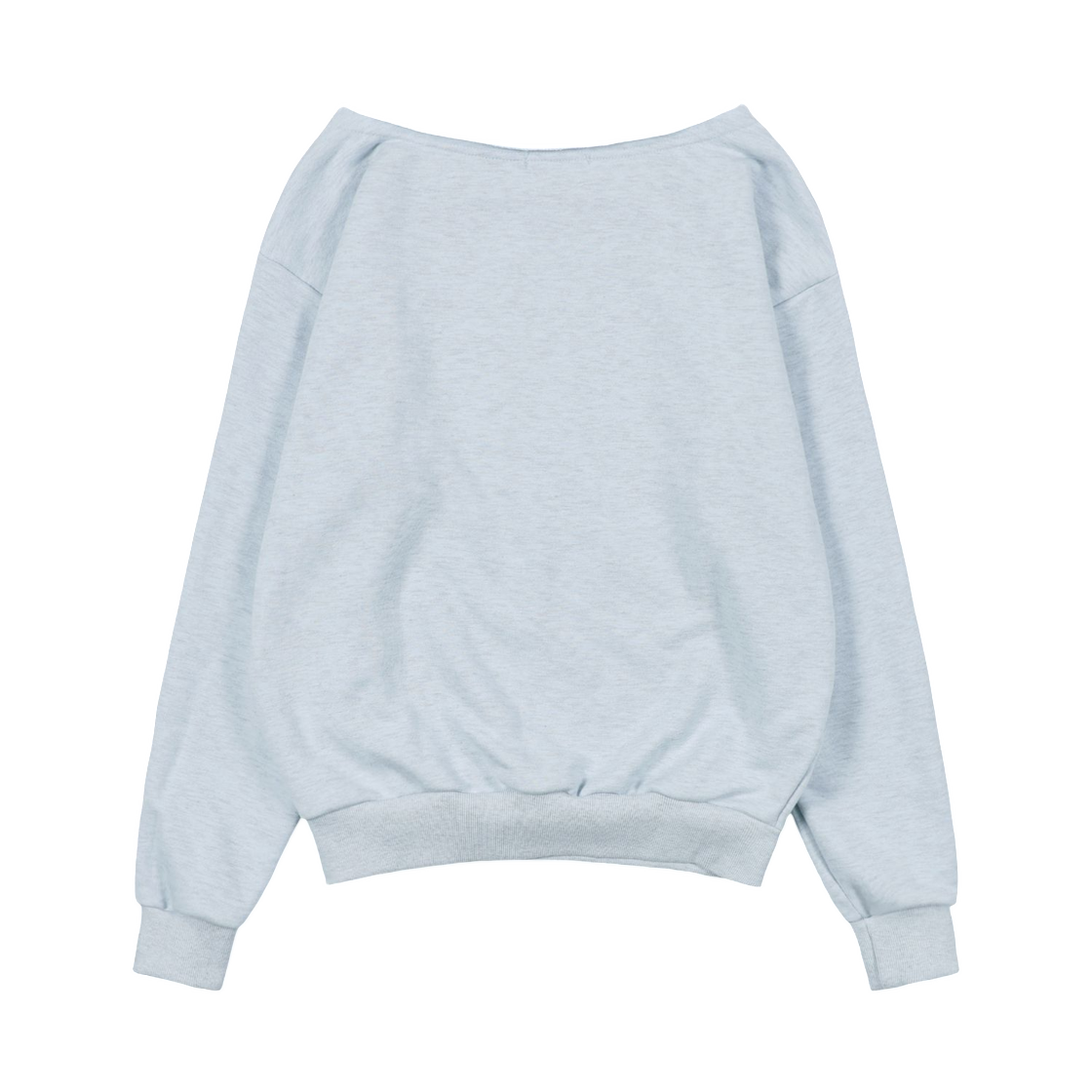 (W) 팬시 클럽 프로스 오프숄더 스웨트셔츠 블루 멜란지((W) Fancy Club Pros Off Shoulder Sweatshirt Blue Melange) - 2