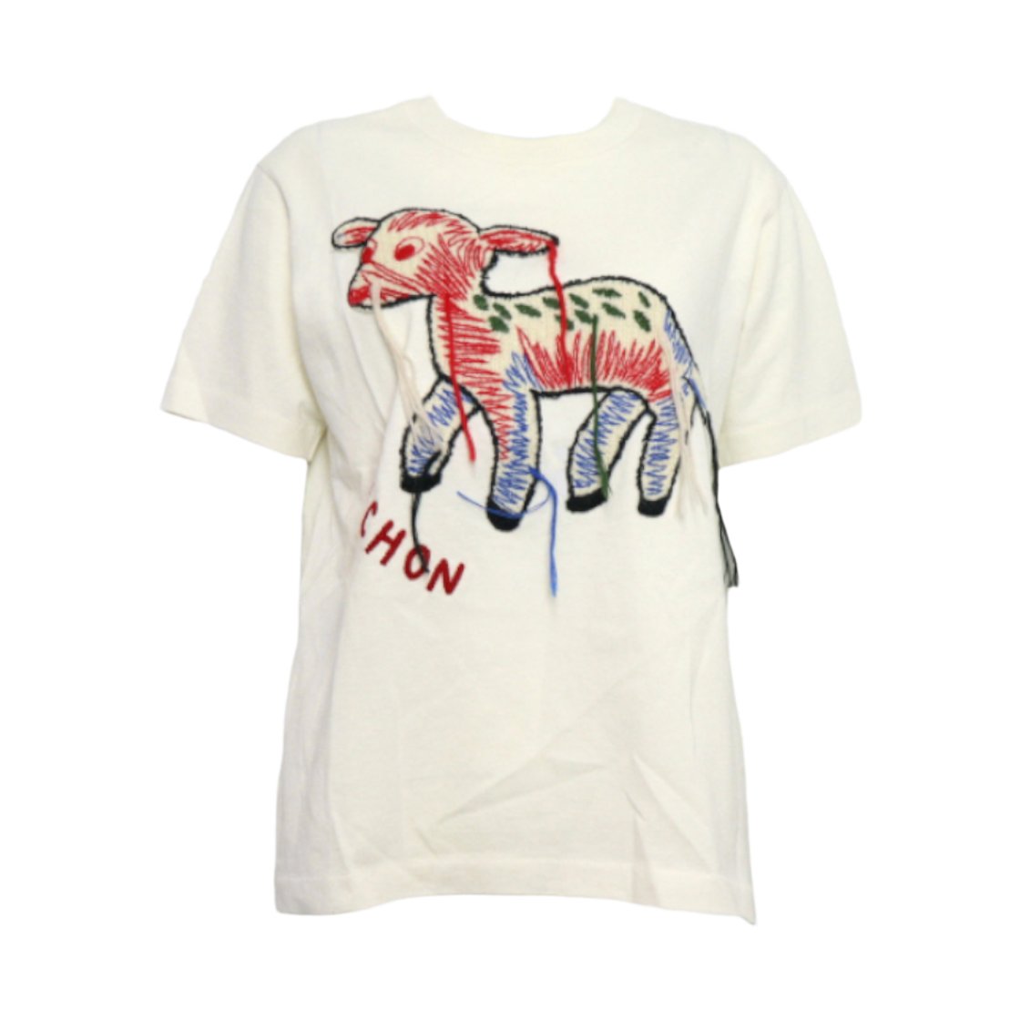 ITWTELIM45EQ Gucci Bichon Embroidered Women Short Sleeve T-Shirt