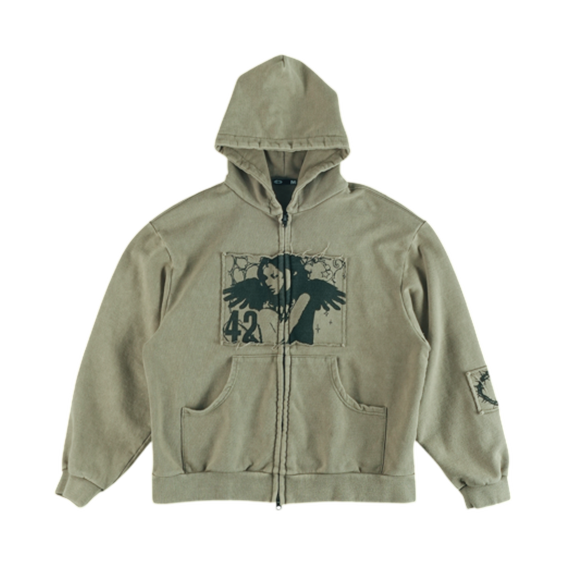 - (W) ERTR Wondering Hoodie Zip Up Khaki