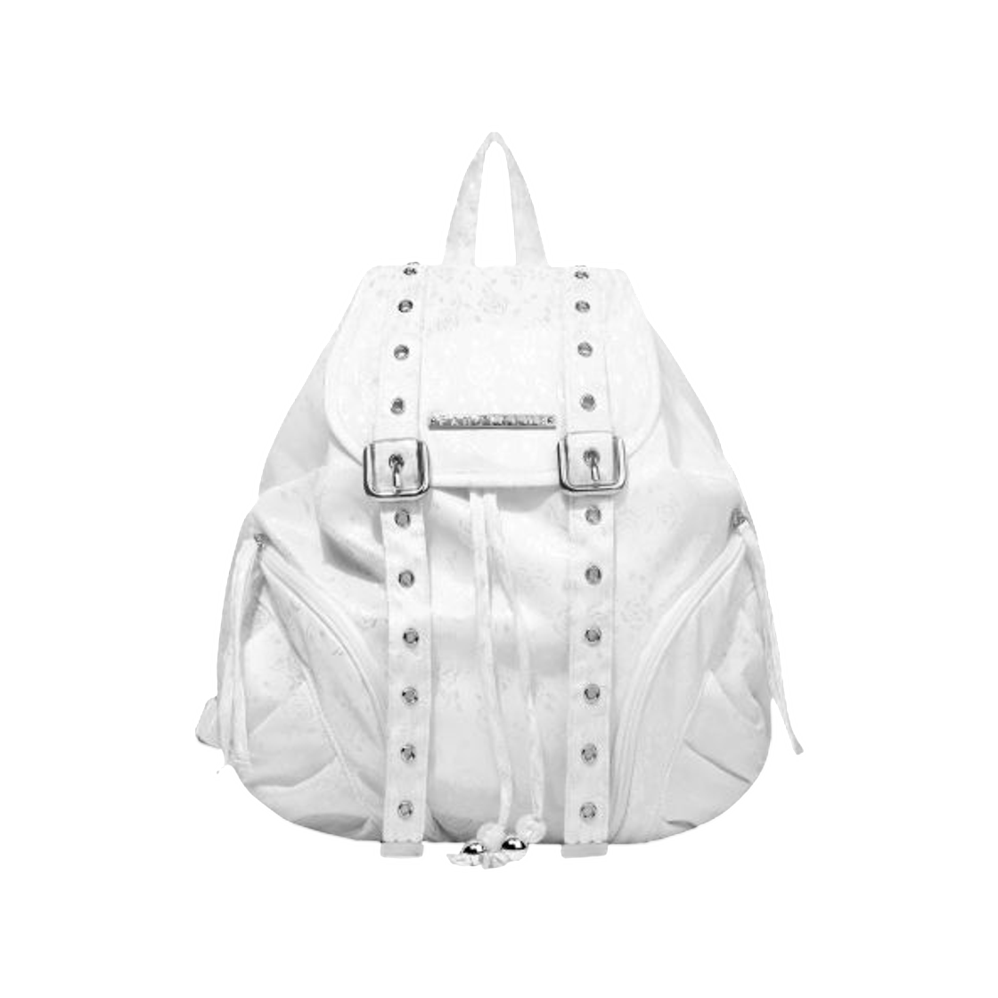 팬시 클럽 새틴 아일렛 백팩 화이트(Fancy Club Satin Eyelet Backpack White)