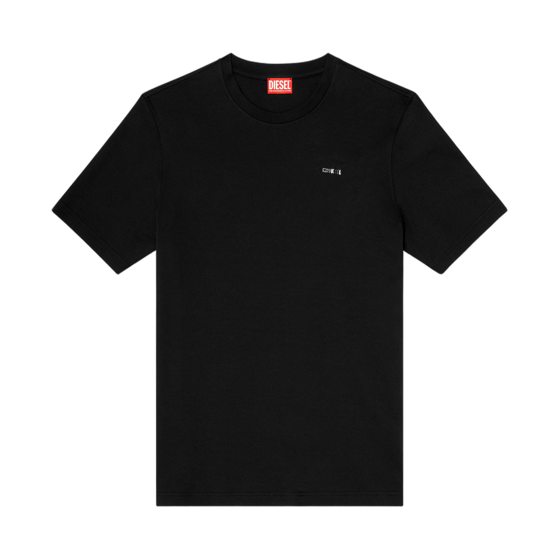 A196460AIJU-9XX Diesel Cotton T-Shirt with Small Logo On Chest Black