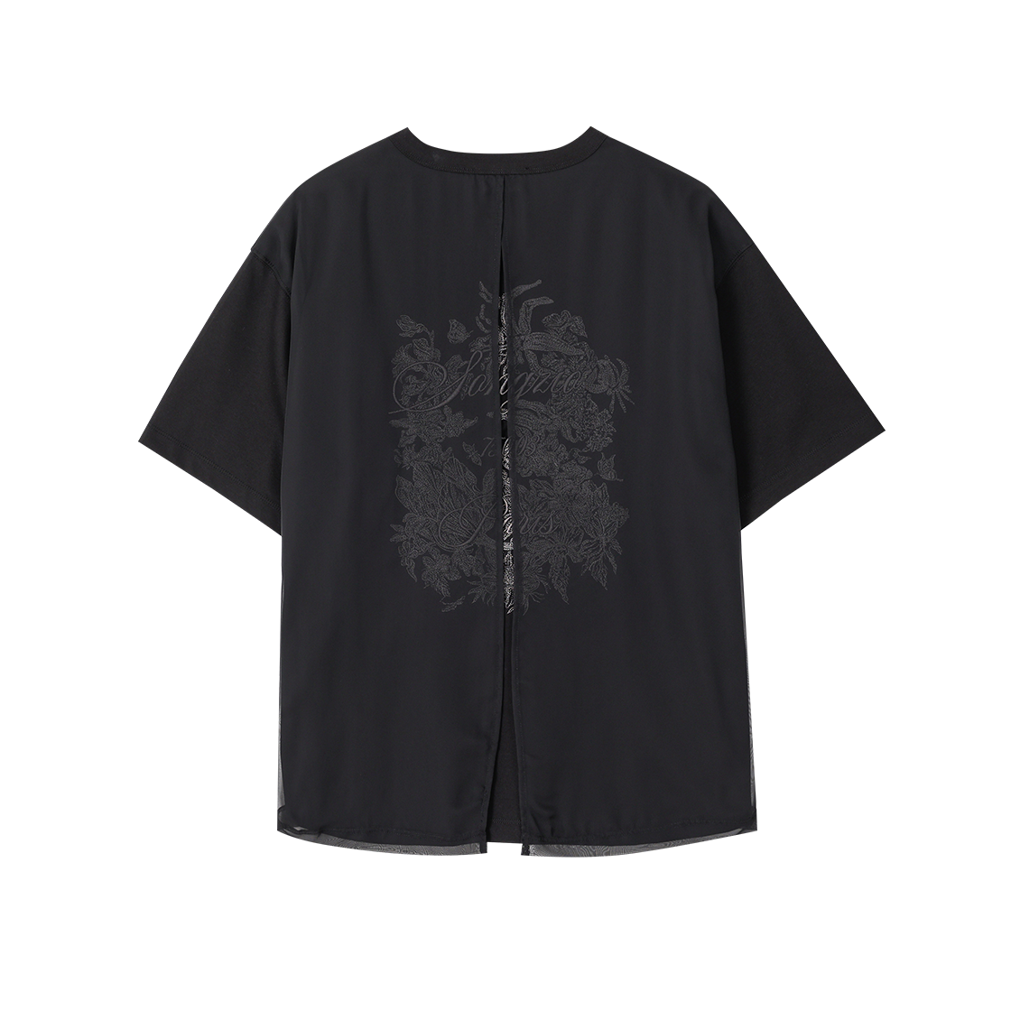 송지오 옴므 고스트 플라워 엠브로이드 티셔츠 블랙(SONGZIO HOMME Ghost Flower Embroidered T Shirt Black) - 2