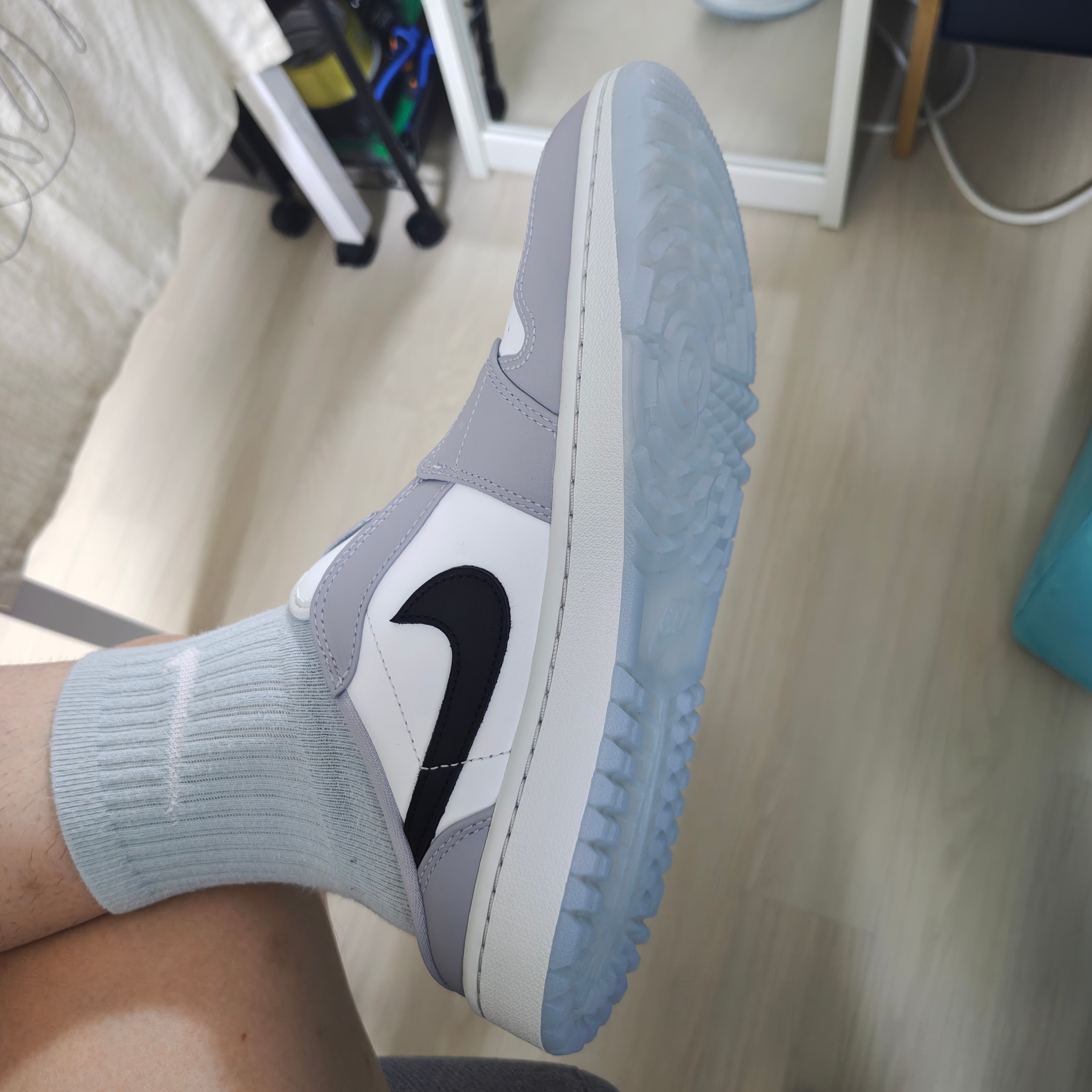 Jordan Golf Mule Wolf Grey Sail 착용 스타일 - 2